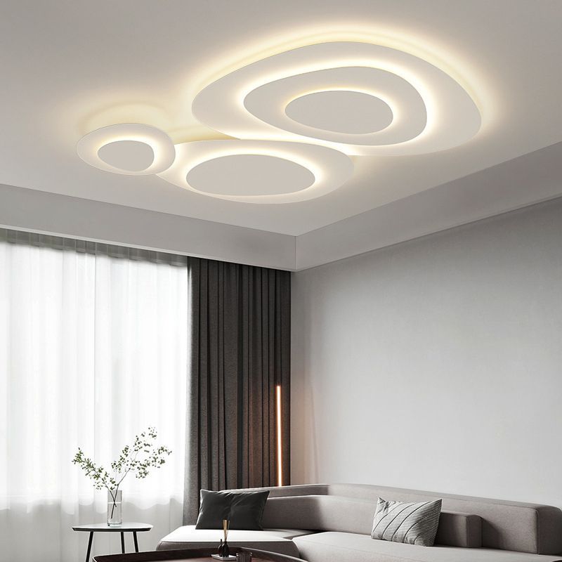 Arisha Modern Unique Shape LED White Flush Mount Ceiling Light Bedroom