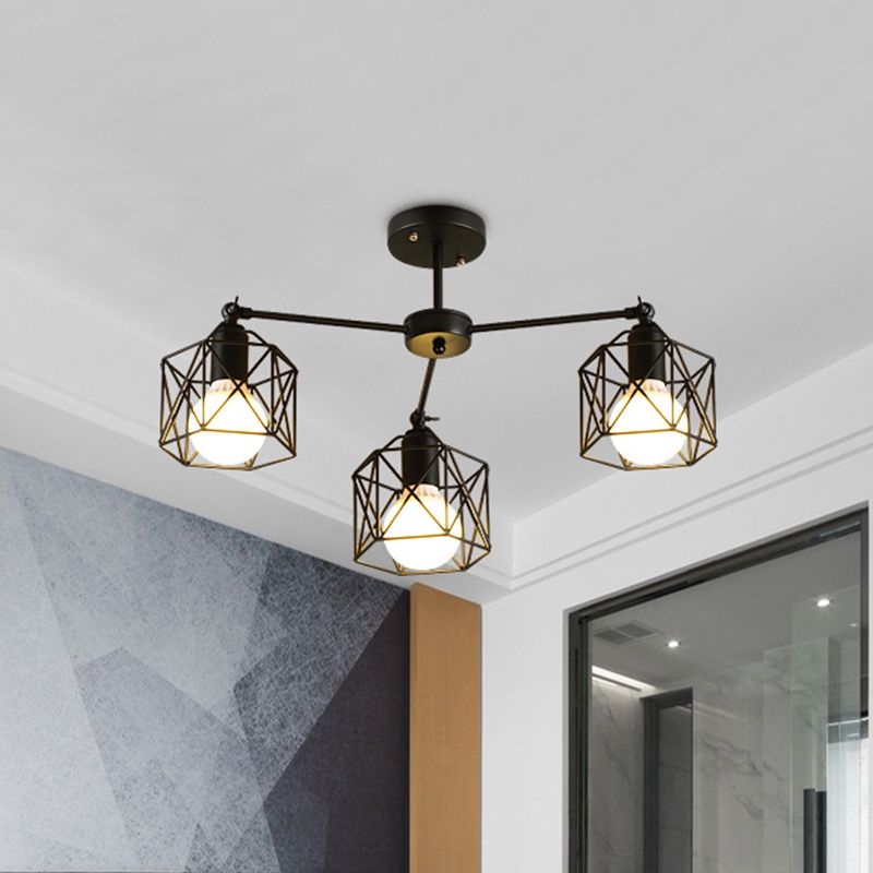 Arisha Black Semi-Flush Mount Ceiling Light