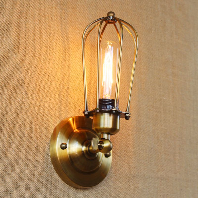 Silva Vintage Iron Wall Lamp, Black/Rust/Bronze/Gold/Silver