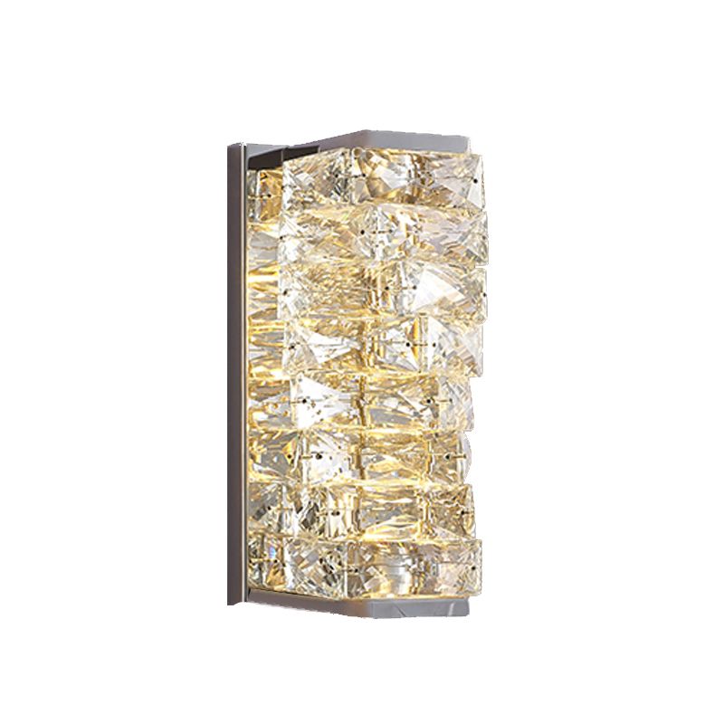 Kristy Modern Rectangular Vanity Metal Crystal LED Wall Lamp