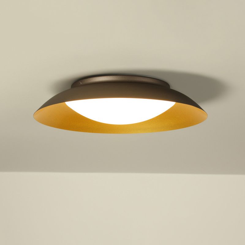 Arisha Round Metal Flush Mount Ceiling Light, Brass