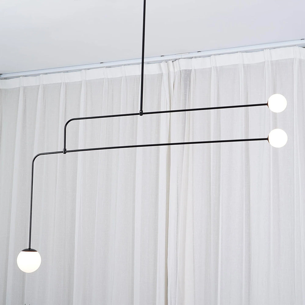 Arisha Minimalist Linear Mobile Pendant Light, Black
