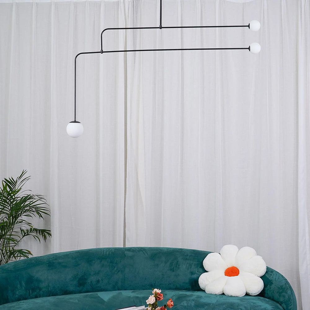Arisha Minimalist Linear Mobile Pendant Light, Black