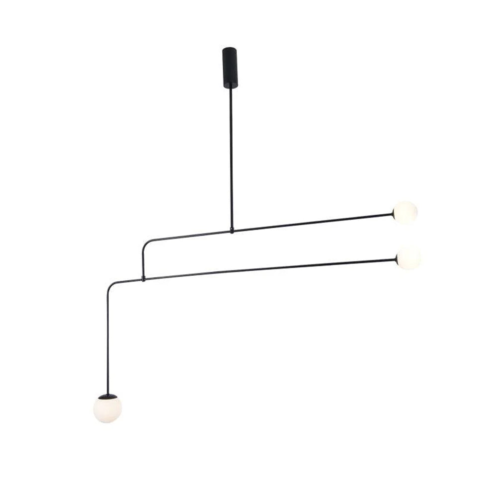 Arisha Minimalist Linear Mobile Pendant Light, Black
