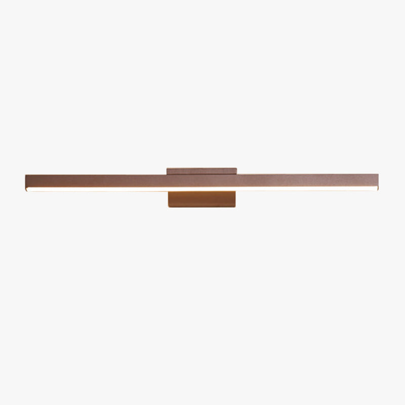 Arisha Modern Linear Metal Wall Lamp Mirror Front, Coffee