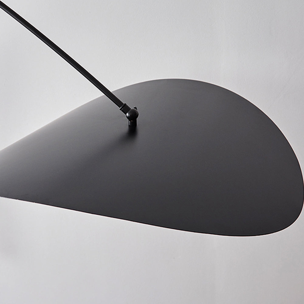 Arisha Minimalist Lotus Leaf Shaped Metal Pendant Light, Black/Gold