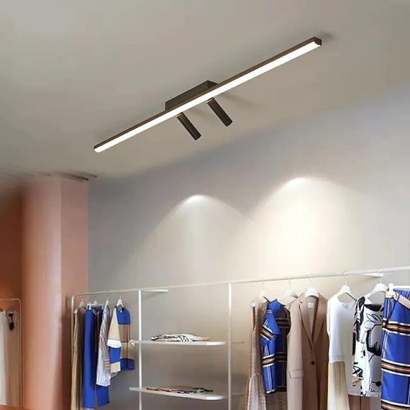 Aim Simple Metal Linear LED Ceiling Light Spotlight Black