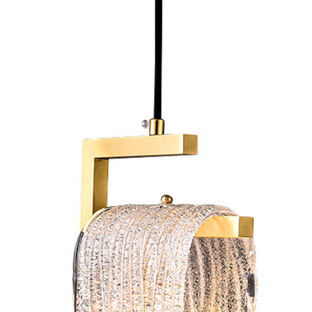 Kristy Modern Flowing Jelly Pendant Light, Gold, Crystal/Brass