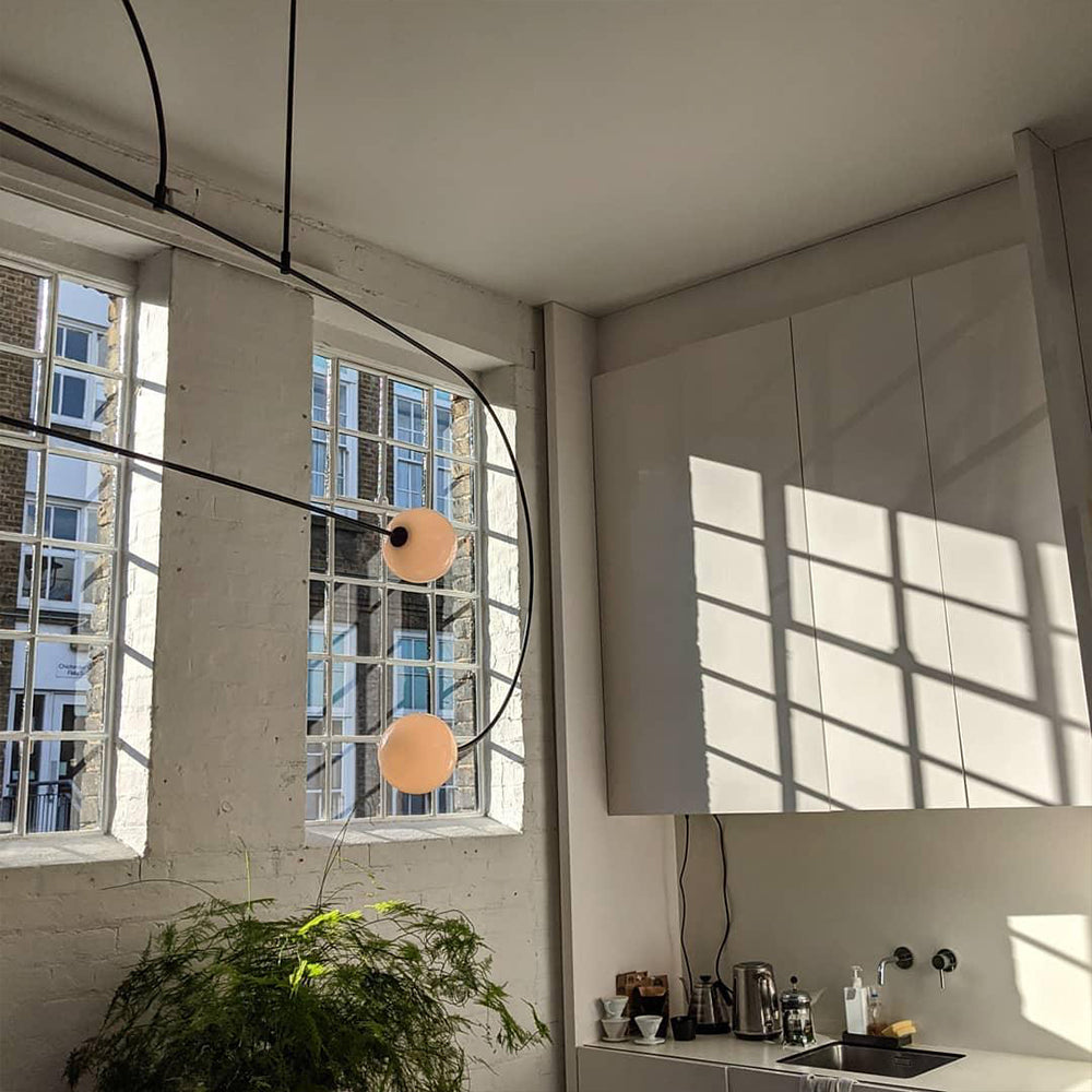 Arisha Minimalist Linear Mobile Pendant Light, Black