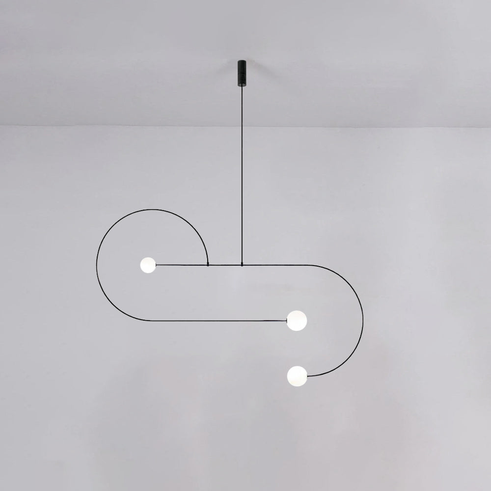Arisha Minimalist Linear Mobile Pendant Light, Black
