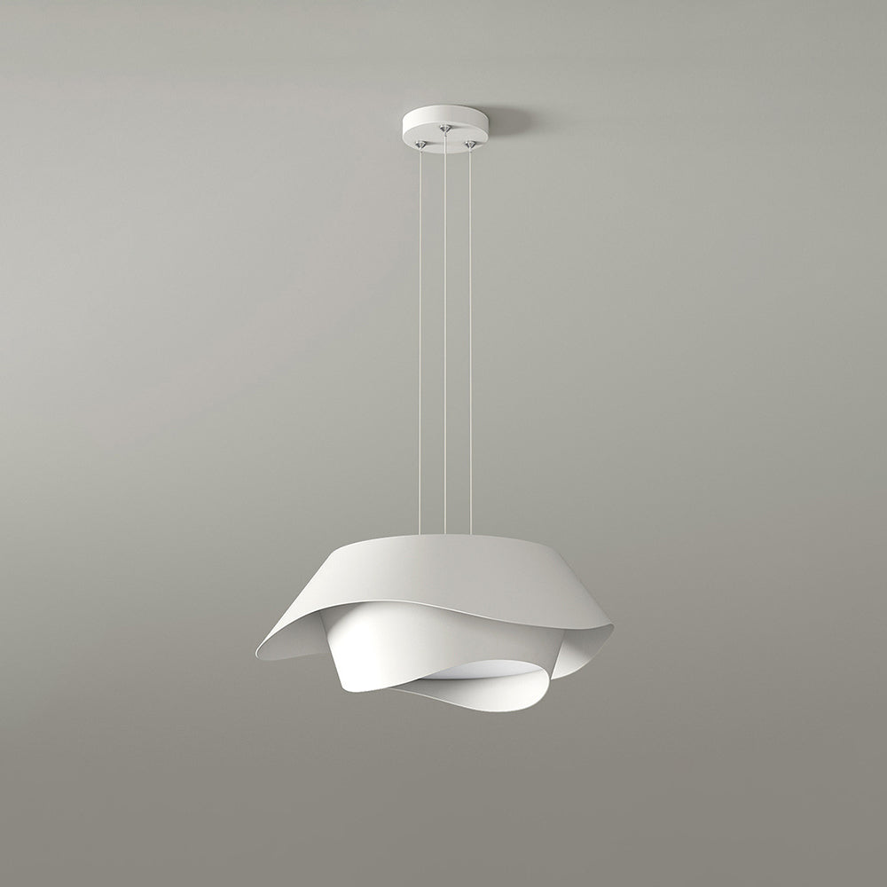 Arisha Art Deco Flower Shape Pendant Light, White