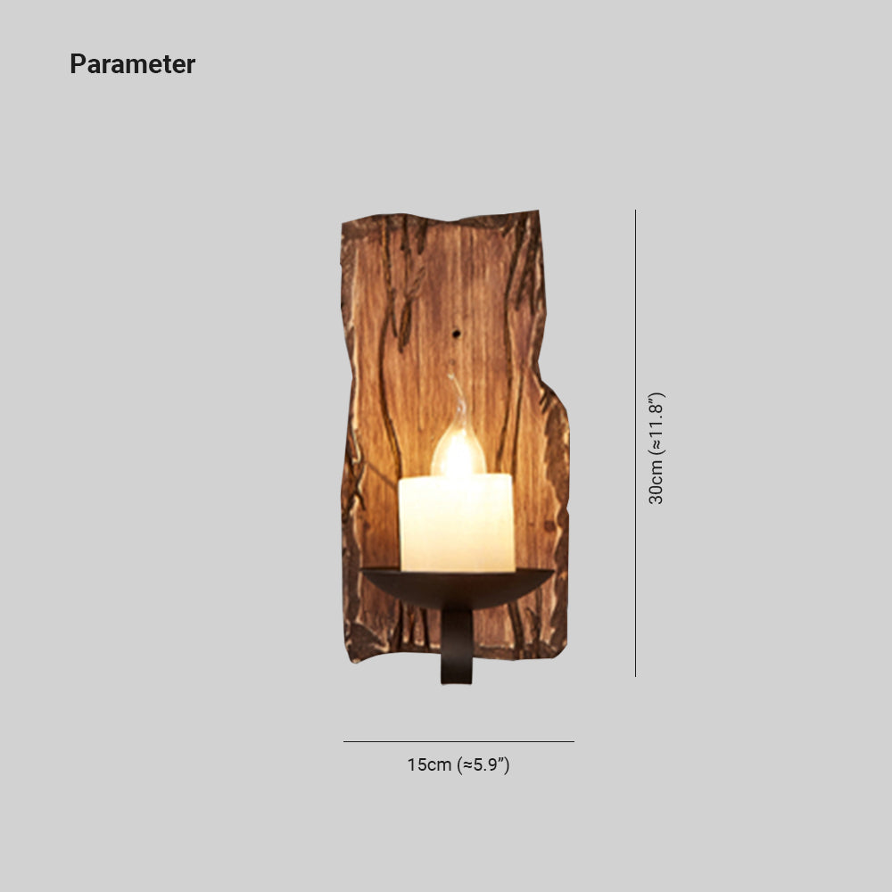 Epoch Wall Lamp Rectangular Vintage, Wood/Metal, Bedroom