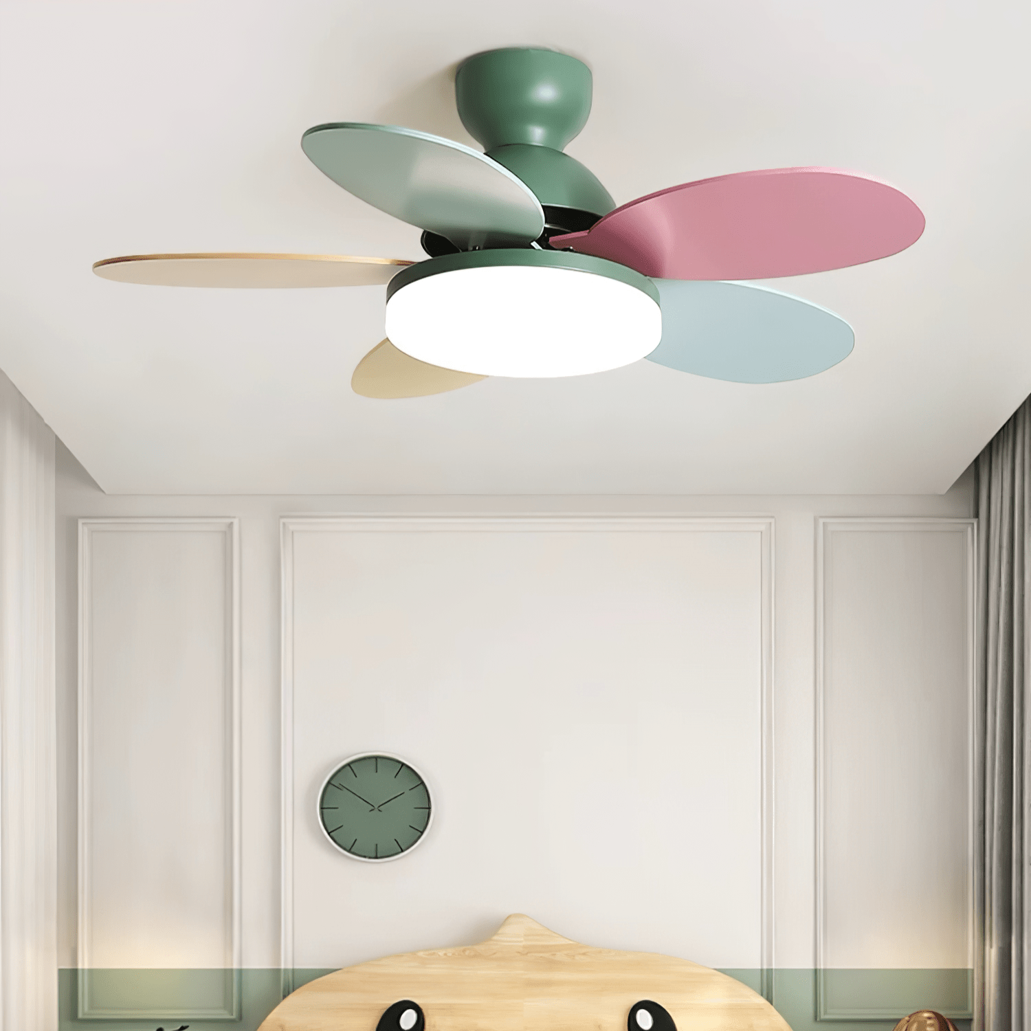 Liora Colorful Glass Kids Ceiling Fan Light - Letslighting