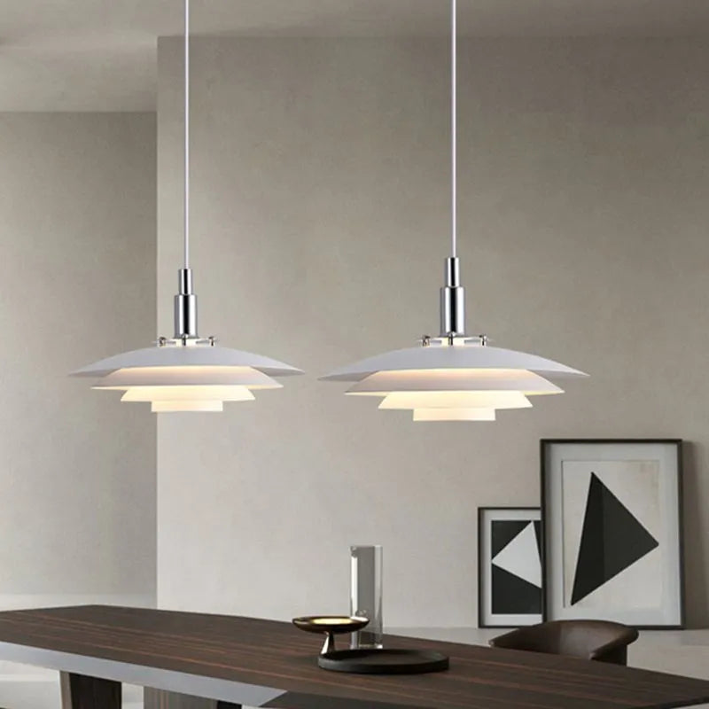 Arisha Contemporary Minimalist Frisbee Shaped Metal Pendant Light