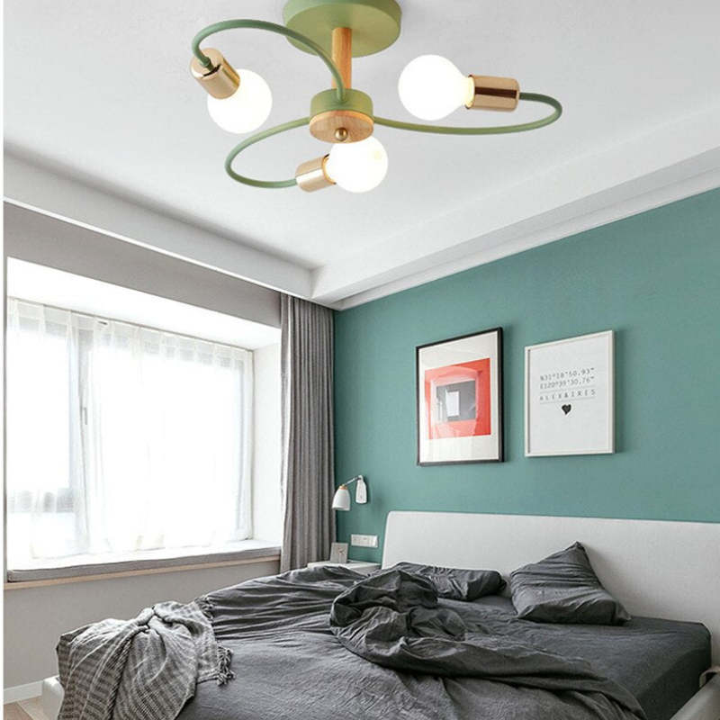Arisha Elegant Metal/Glass Flush Mount Ceiling Light, Grey/Green