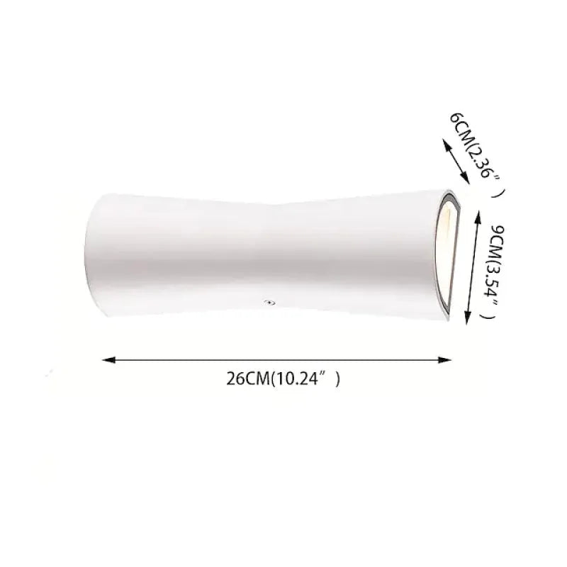 Ray Minimalist Torch Metal Outdoor Wall Lamp Waterproof, Black/White