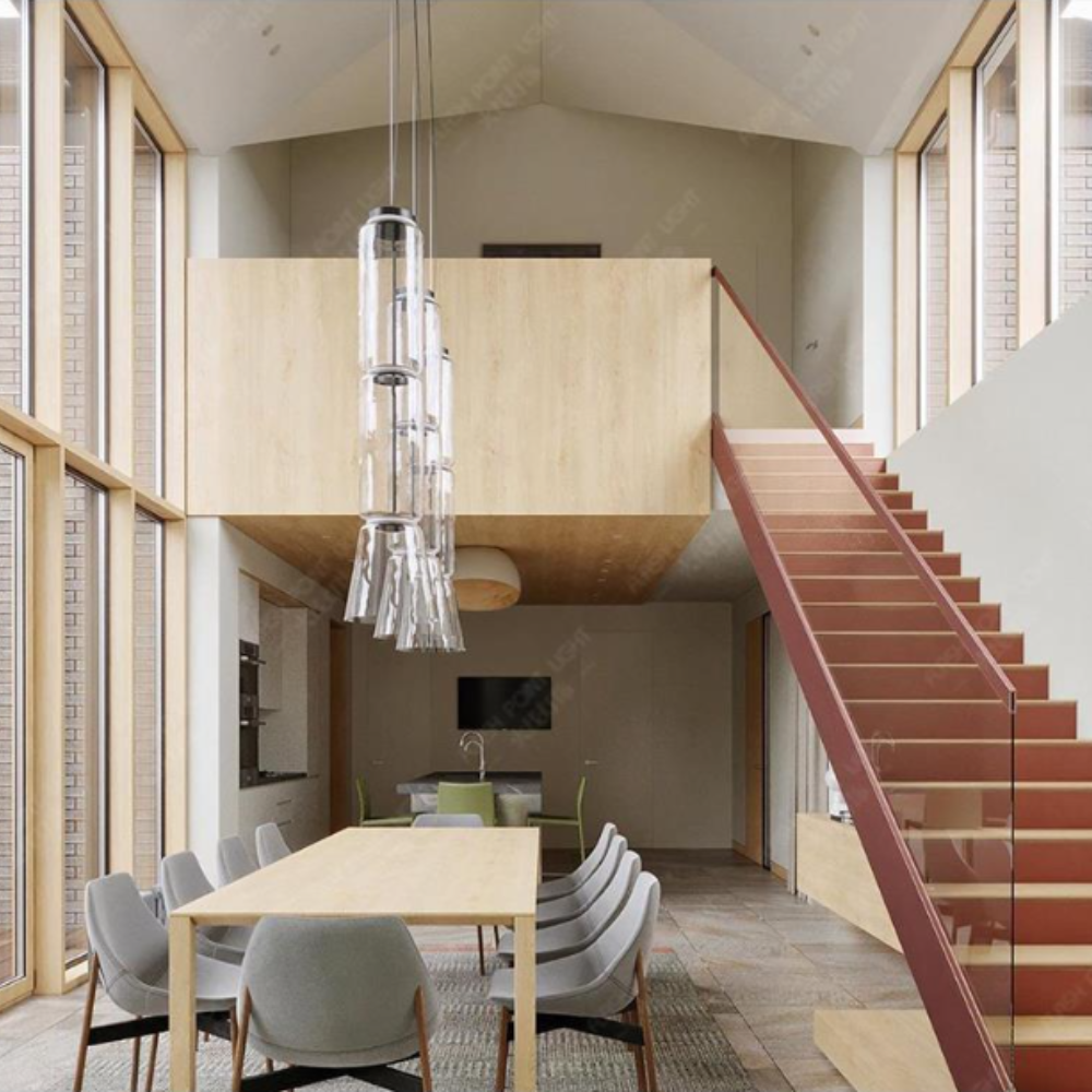 Valentina Minimalist Combination Glass Pendant Light, Clear