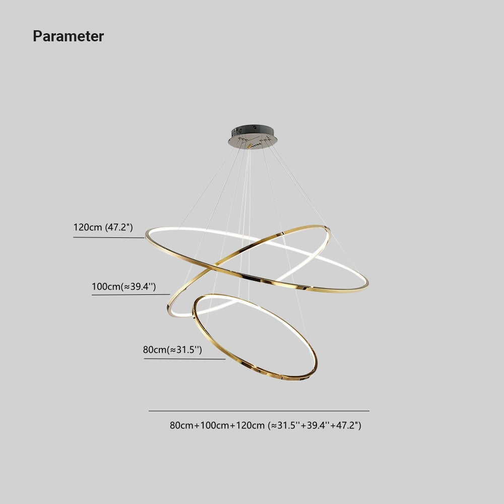 Arisha Minimalist Ring Metal Pendant Light, Gold, Living Room