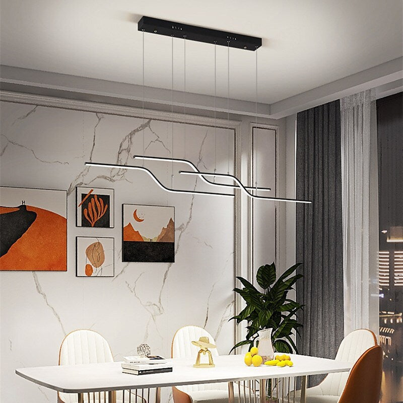 Arisha Minimalist Geometric Metal 3 Light Pendant Light, Dining Room