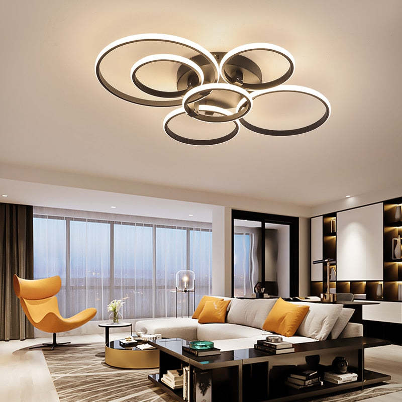 Arisha LED Ceiling Light Circle Ring, Black & White