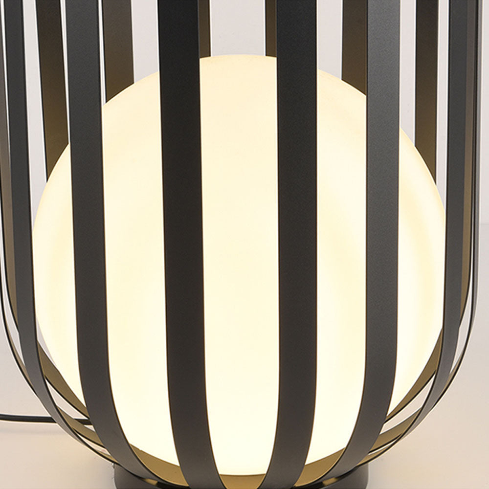 Ray Modern Globe Solar/Rechargeable Outdoor Floor Lamp, Black