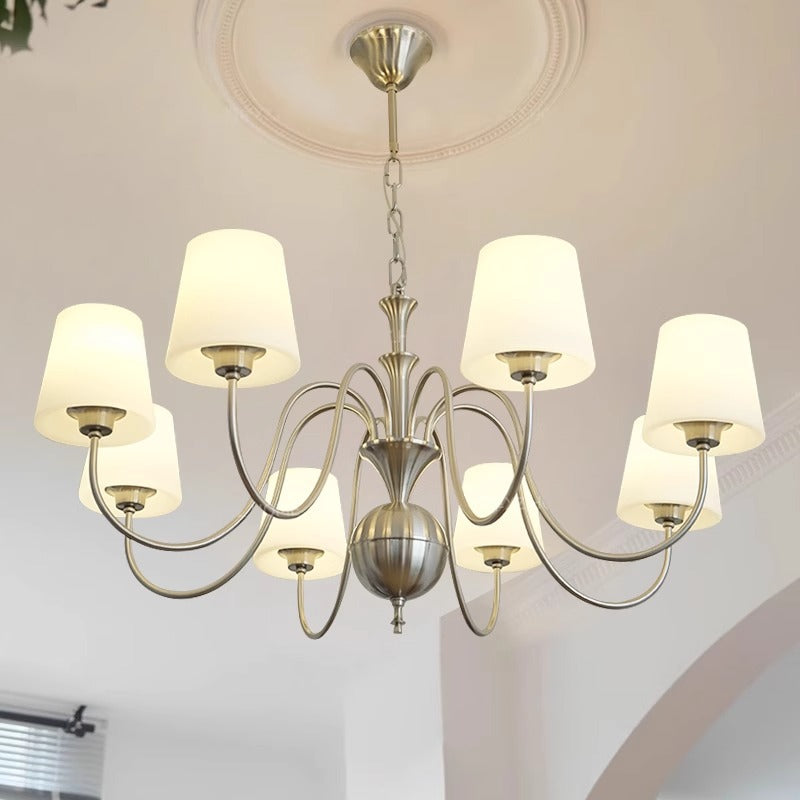 Silva Vintage Metal Glass Chandelier Study Bedroom