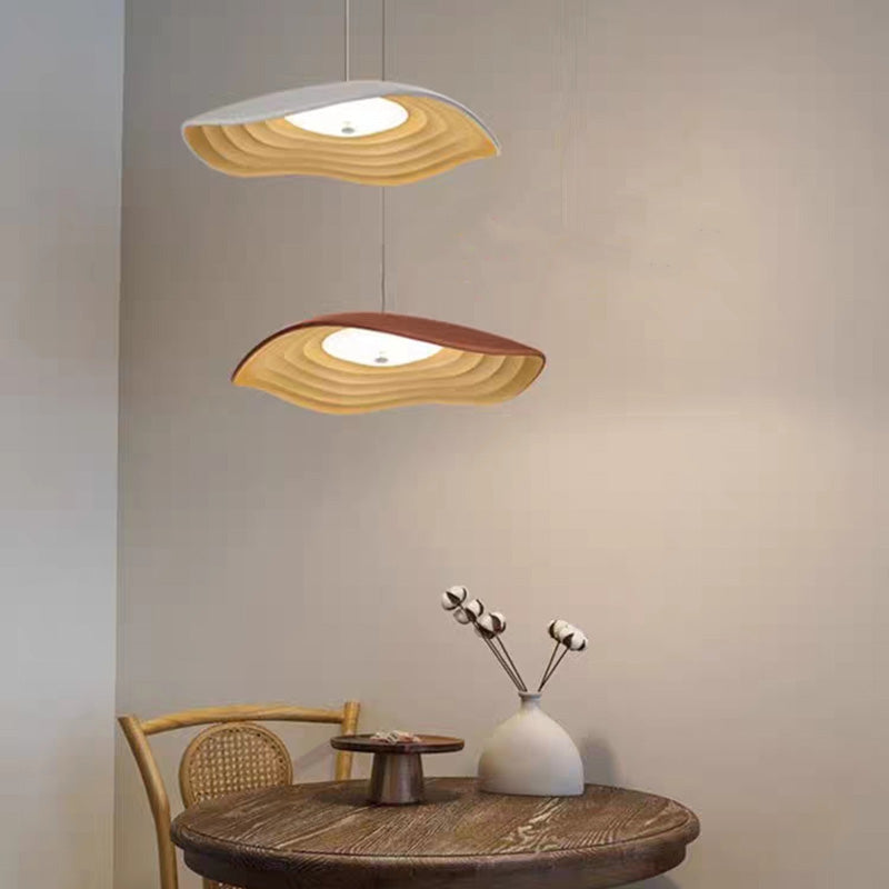 Arisha Wabi-Sabi Resin LED Pendant Light, White/Orange/Black