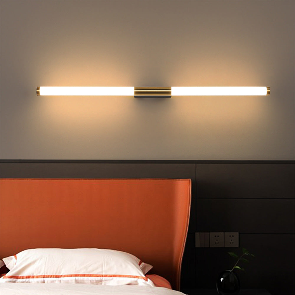 Arisha Modern Linear Cooper White Mirror Front Wall Lamp