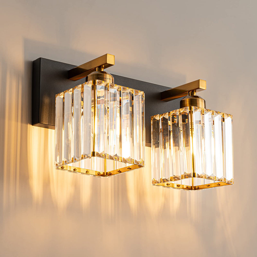 Kristy Vintage LED Metal/Crystal Wall Lamp For Mirror, Gold