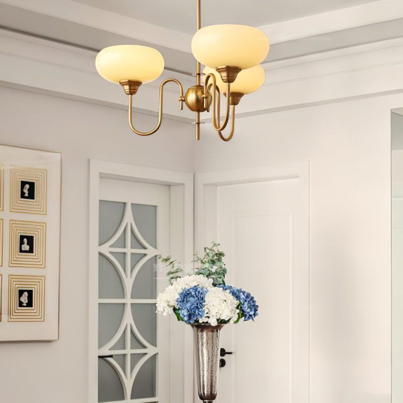 Arisha Vintage LED Metal Glass Chandelier Living Room