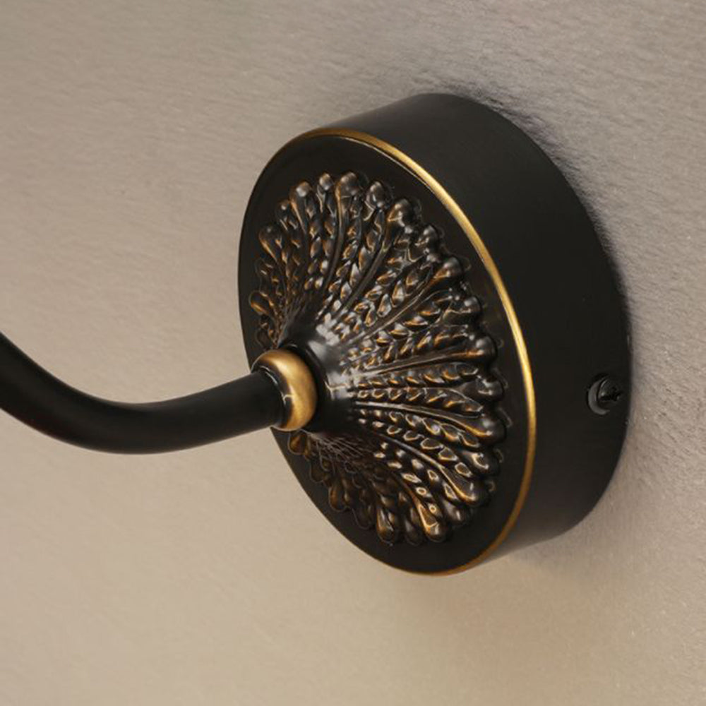Arisha Modern Staghorn Shaped Vanity Mirror Front Wall Lamp, Black/Brass