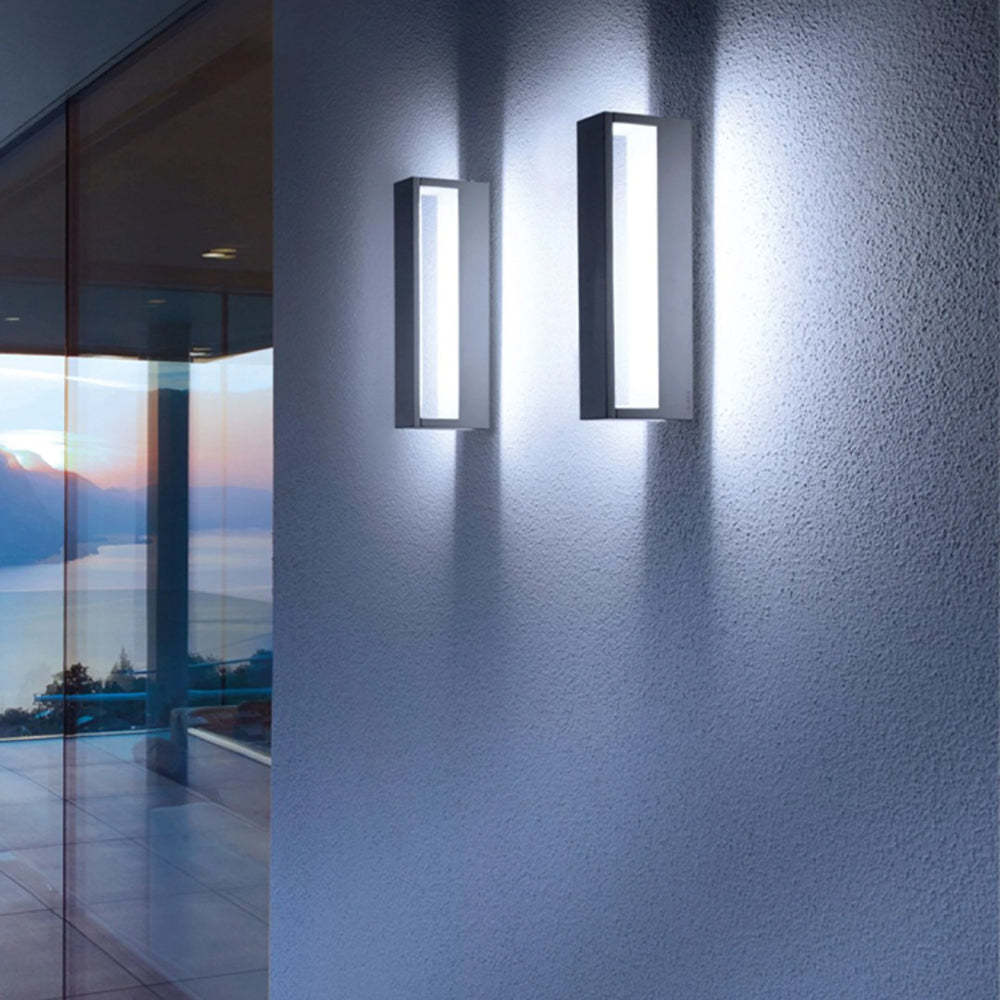 Ray Modern Hollow Outdoor Wall Lamp, Black/White