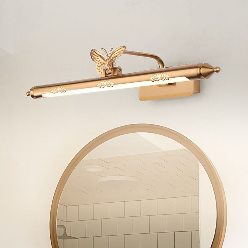 Arisha Retro Butterfly Metal/Acrylic Wall Lamp, Champagne Gold