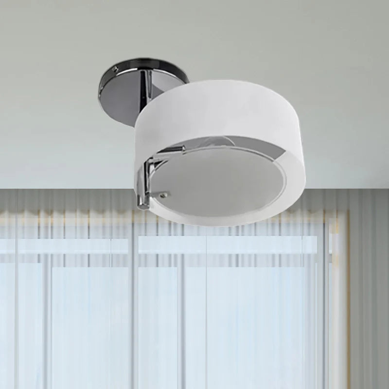 Arisha Flush Mount Ceiling Light Glass White Modern Round Hallway