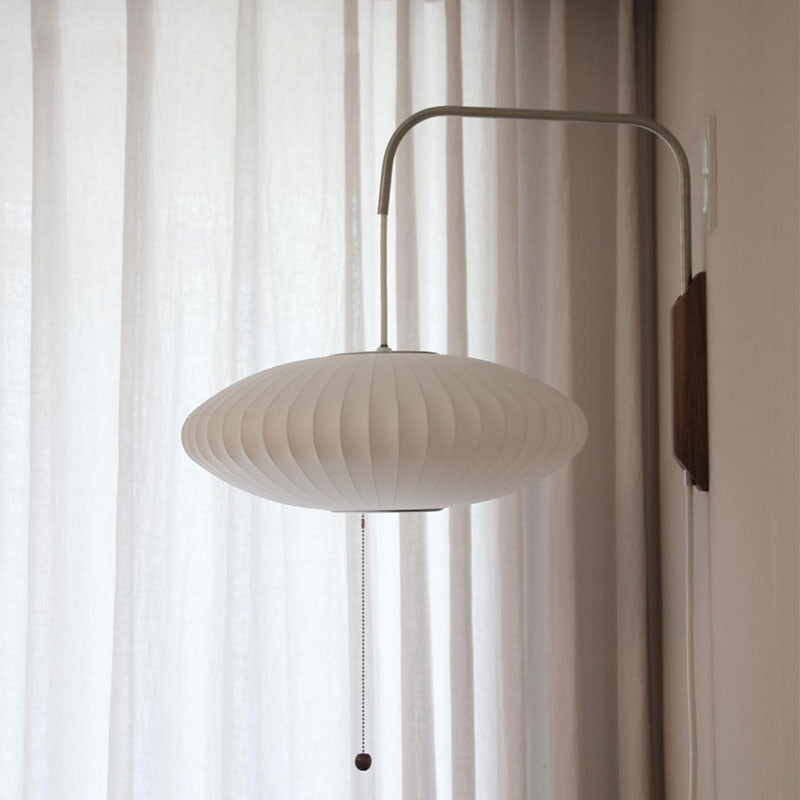 Ritta Indoor Wall Lamp Wood Living Room Modern Fabric Round