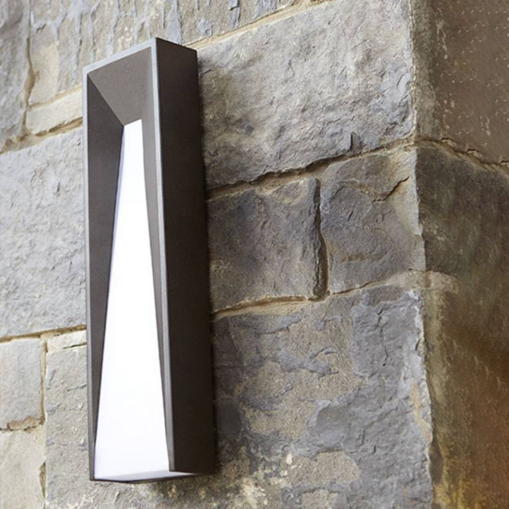 Ray Modern Rectangular Metal Outdoor Wall Lamp, Black/White