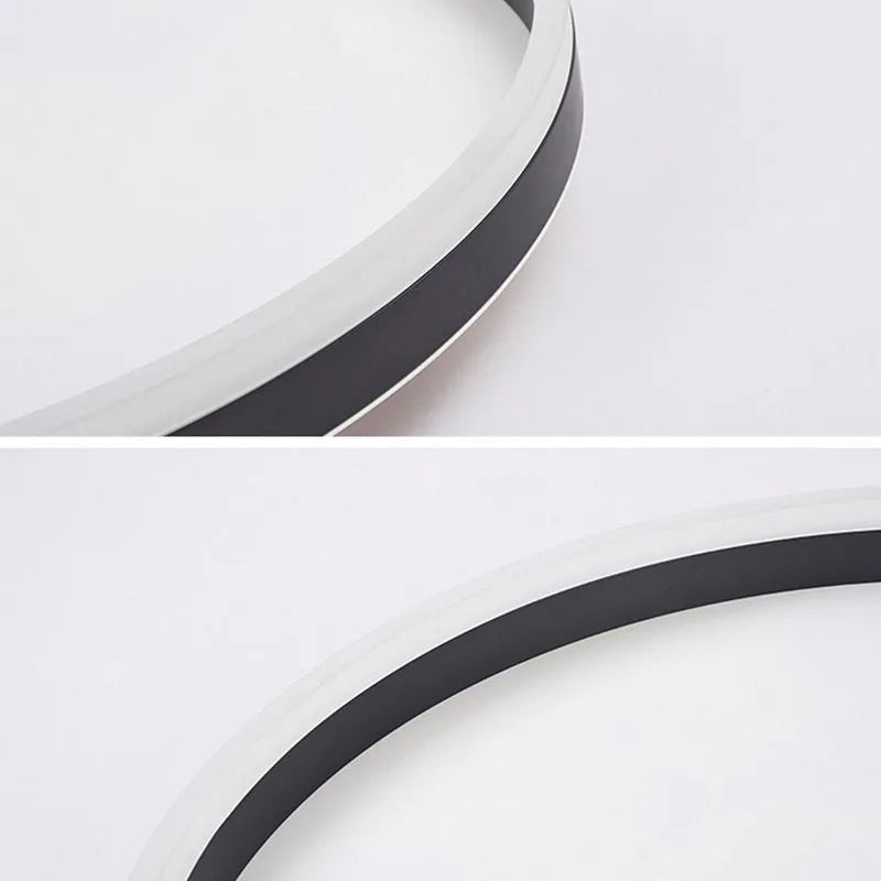 Arisha Minimalist Ring Metal Flush Mount Ceiling Light, Black