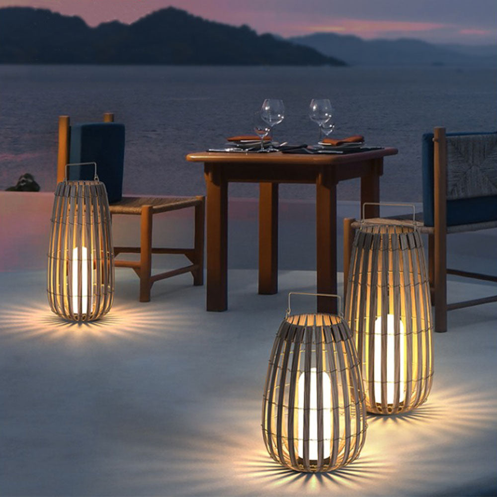 Ray Outdoor Floor Lamp, Hardwired & Solar Cage