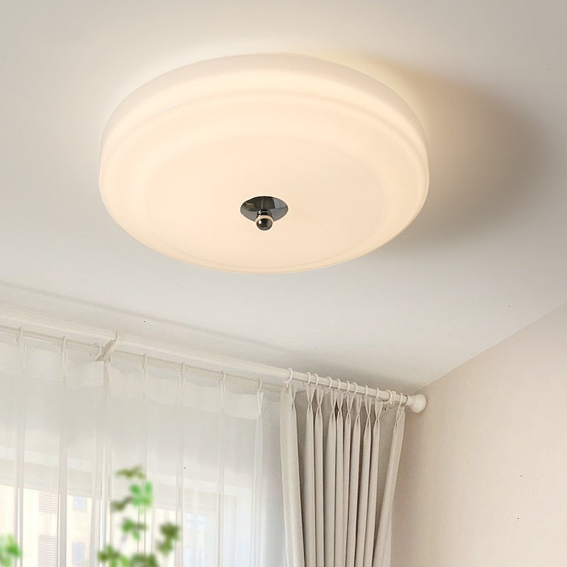Valentina Design Flush Mount Ceiling Light Metal/Glass White Living Room
