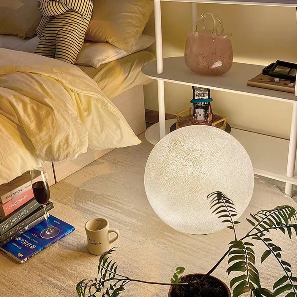 Mira Modern Decorative Dream Floor Lamp, Moon Globe, Resin, Bedroom