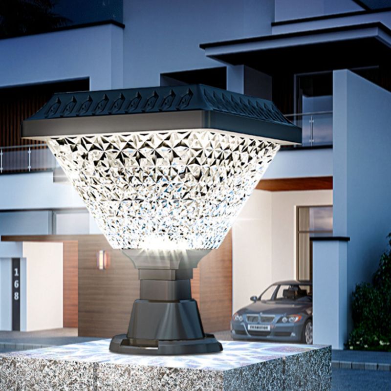 Ray Modern Geometry Acrylic Outdoor Floor Lamp, Black