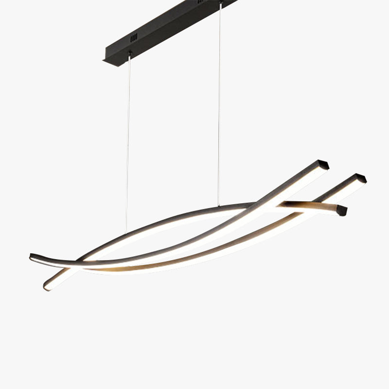 Arisha Modern Linear Metal Pendant Light, Black