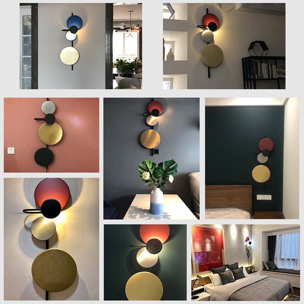 Aira Modern Art Deco Circular Colorful Metal Wall Lamp