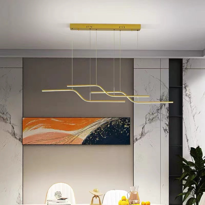 Arisha Minimalist Geometric Metal 3 Light Pendant Light, Dining Room