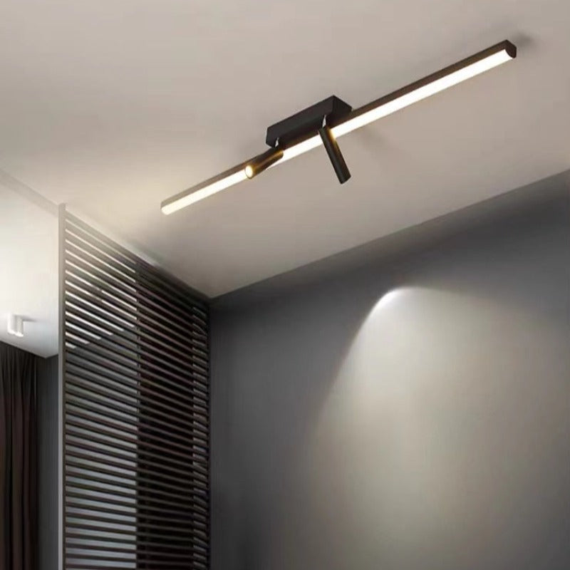 Aim Simple Metal Linear LED Ceiling Light Spotlight Black