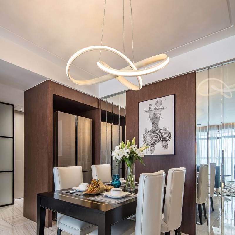Arisha Pendant Light linear Modern, Acrylic/Metal, Black/White, Dining Room