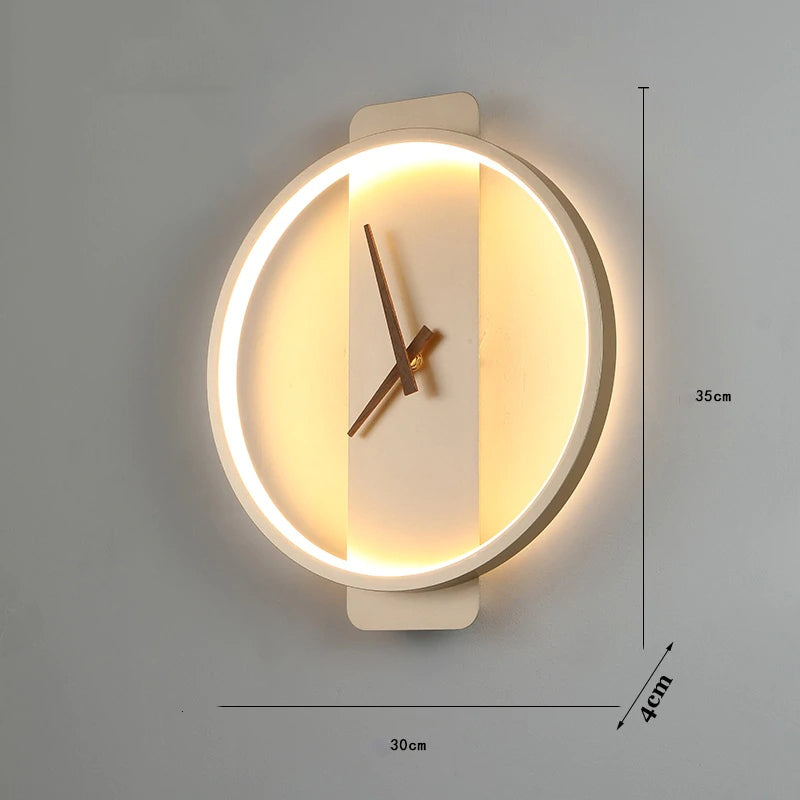 Valentina Arisha Square Clock Metal & Acrylic Wall Lamp, Gold