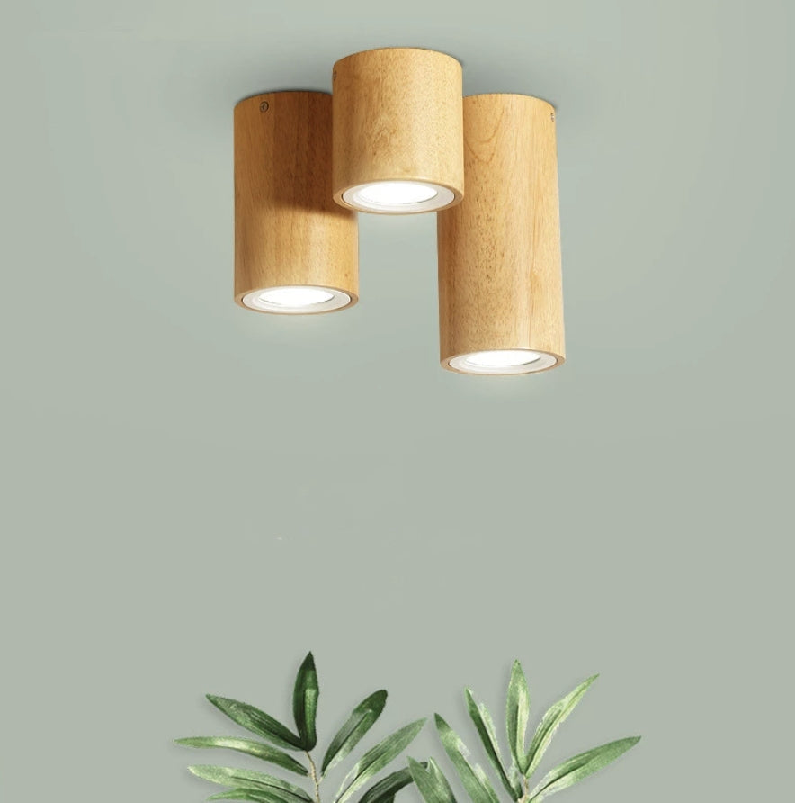 Muto Modern Wood Ceiling Light, Cylindrical, Corridor/Balcony