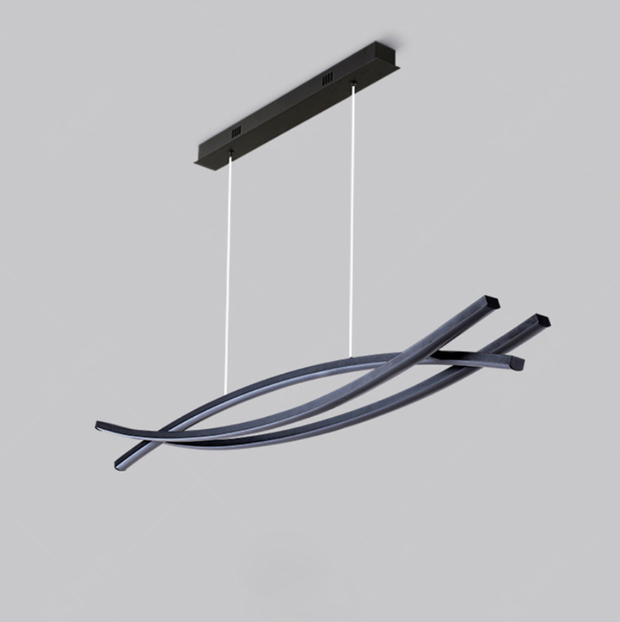 Arisha Modern Linear Metal Pendant Light, Black