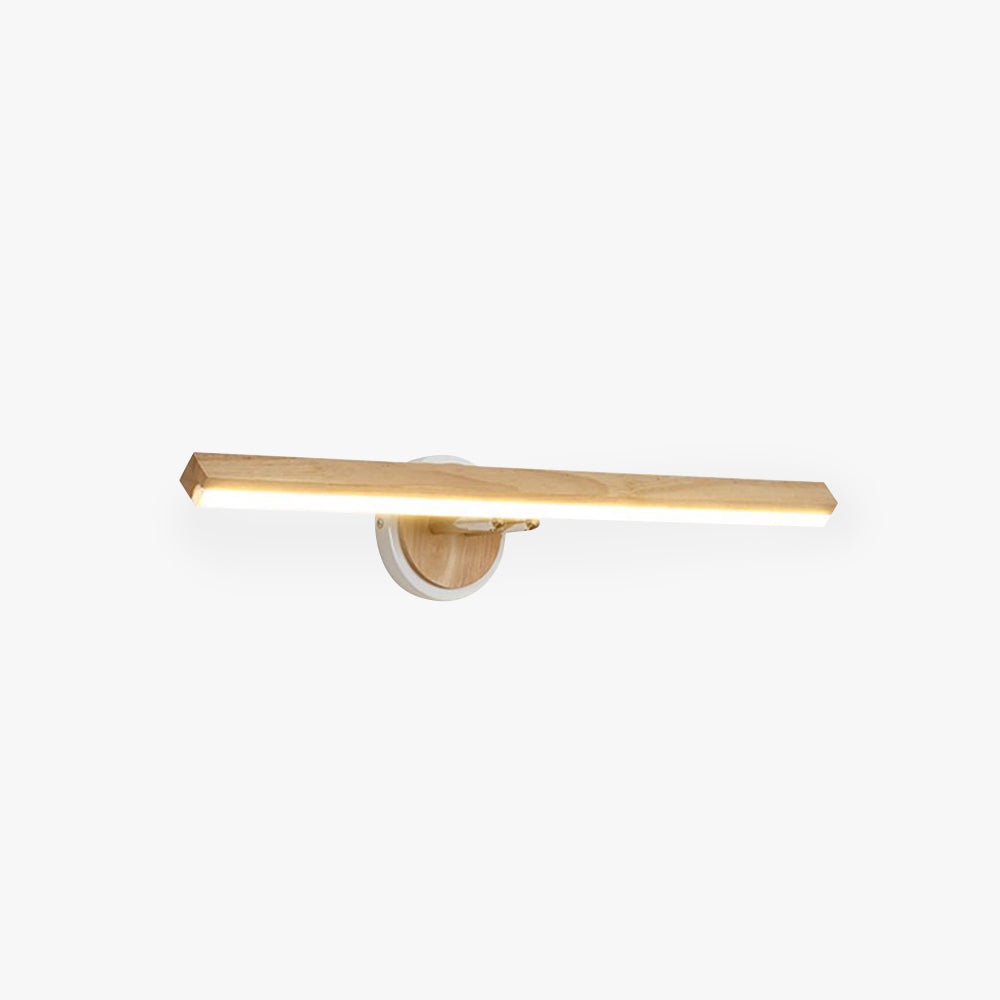 Muto Modern Linear Wooden Mirror Front Vanity Wall Lamp
